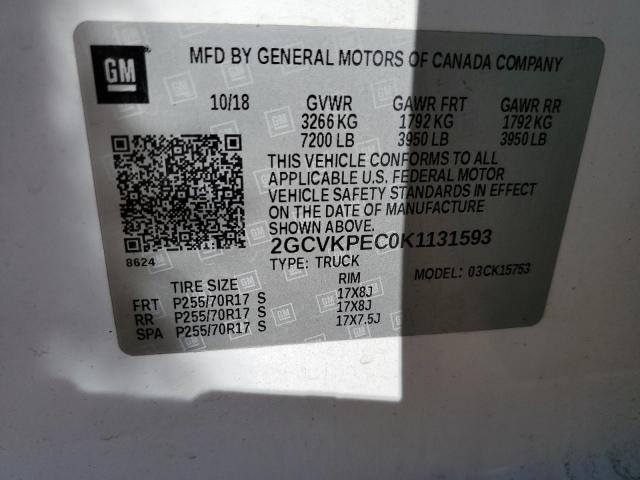 Photo 10 from auction – 2019 CHEVROLET SILVERADO with VIN 2GCVKPEC0K1131593