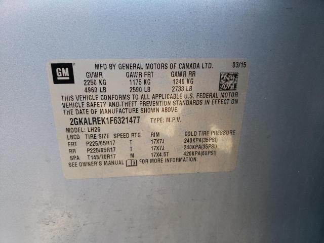 Photo 10 from auction – 2015 GMC TERRAIN SL with VIN 2GKALREK1F6321477