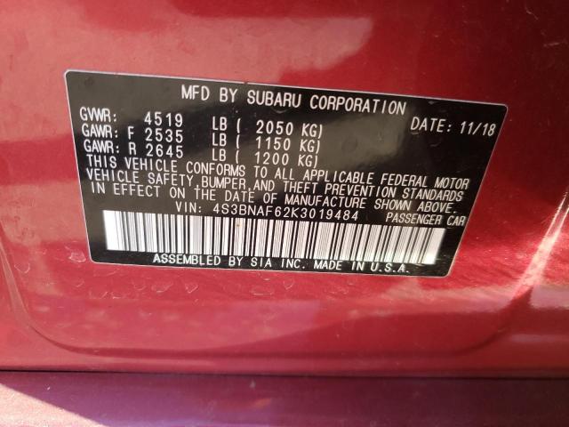 Photo 10 from auction – 2019 SUBARU LEGACY 2.5 with VIN 4S3BNAF62K3019484