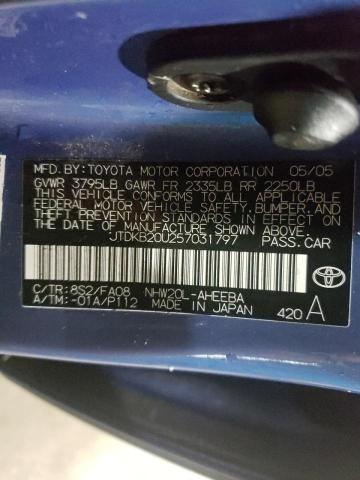 Photo 10 from auction – 2005 TOYOTA PRIUS with VIN JTDKB20U257031797