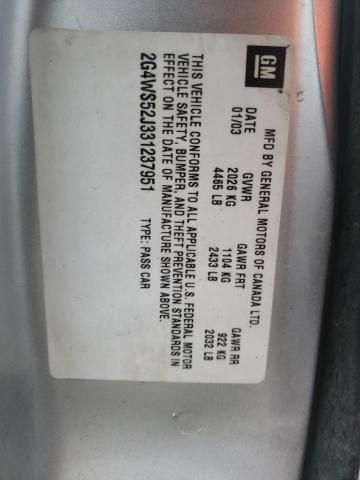 Photo 10 from auction – 2003 BUICK CENTURY CU with VIN 2G4WS52J331237951