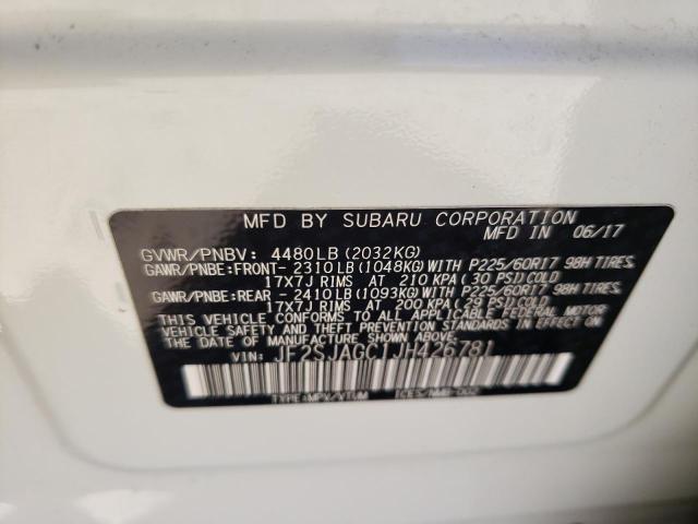 Photo 10 from auction – 2018 SUBARU FORESTER 2 with VIN JF2SJAGC1JH426781