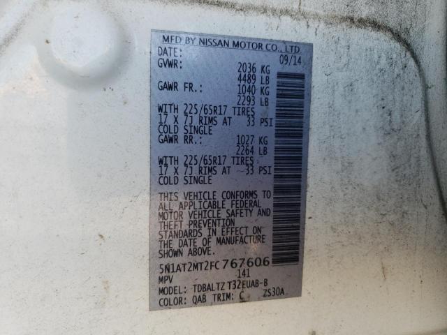 Photo 10 from auction – 2015 NISSAN ROGUE S with VIN 5N1AT2MT2FC767606