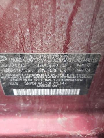 Photo 10 from auction – 2016 HYUNDAI ELANTRA SE with VIN 5NPDH4AE3GH716447