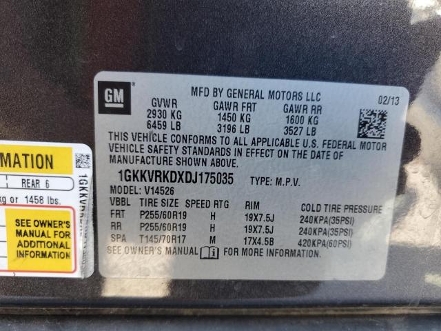 Photo 10 from auction – 2013 GMC ACADIA SLT with VIN 1GKKVRKDXDJ175035