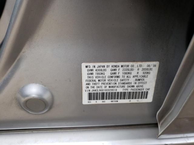 Photo 10 from auction – 2006 ACURA TSX with VIN JH4CL96816C029518