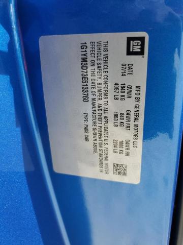 Photo 10 from auction – 2014 CHEVROLET CORVETTE S with VIN 1G1YM3D73E5133760