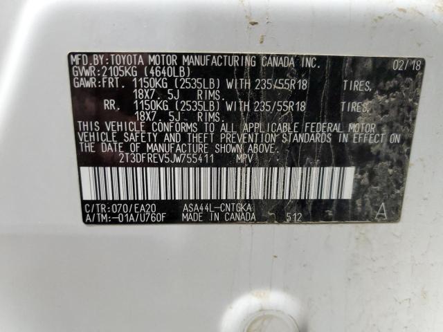 Photo 10 from auction – 2018 TOYOTA RAV4 LIMIT with VIN 2T3DFREV5JW755411