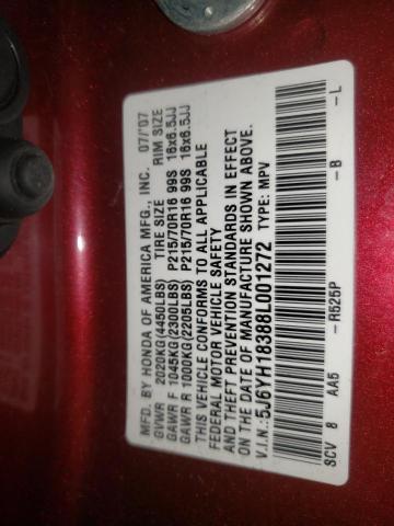 Photo 10 from auction – 2008 HONDA ELEMENT LX with VIN 5J6YH18388L001272