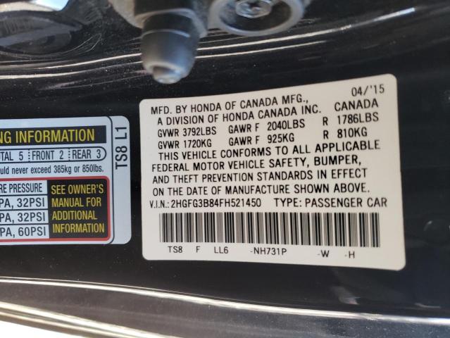 Photo 10 from auction – 2015 HONDA CIVIC EX with VIN 2HGFG3B84FH521450