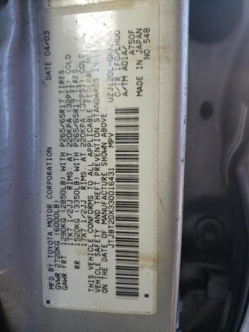 Photo 10 from auction – 2003 LEXUS GX 470 with VIN JTJBT20X330016431