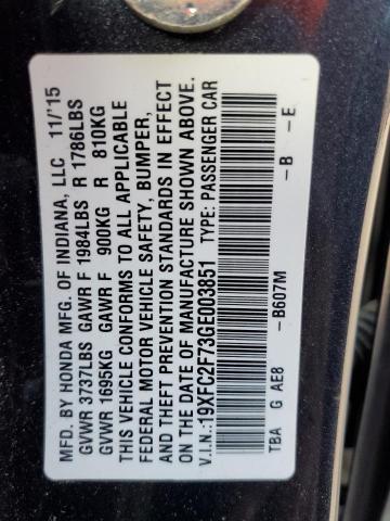 Photo 10 from auction – 2016 HONDA CIVIC EX with VIN 19XFC2F73GE003851