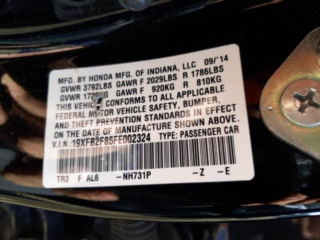 Photo 10 from auction – 2015 HONDA CIVIC EX with VIN 19XFB2F85FE002324