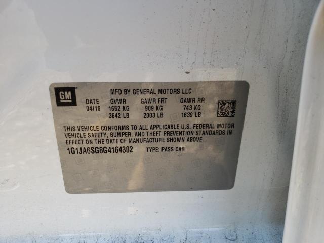 Photo 10 from auction – 2016 CHEVROLET SONIC LS with VIN 1G1JA6SG8G4164302