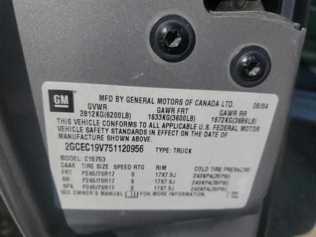 Photo 10 from auction – 2005 CHEVROLET SILVERADO with VIN 2GCEC19V751120956