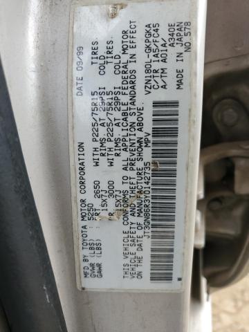 Photo 10 from auction – 2000 TOYOTA 4RUNNER SR with VIN JT3GN86R3Y0142735