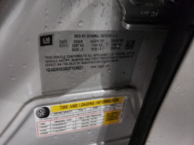 Photo 10 from auction – 2012 BUICK LACROSSE P with VIN 1G4GH5E38CF124621