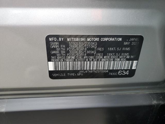 Photo 10 from auction – 2022 MITSUBISHI OUTLANDER with VIN JA4J4TA87NZ015994