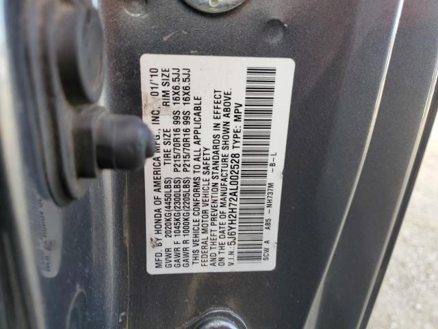 Photo 10 from auction – 2010 HONDA ELEMENT EX with VIN 5J6YH2H72AL002528