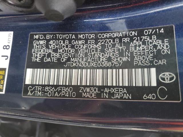Photo 10 from auction – 2014 TOYOTA PRIUS with VIN JTDKN3DUXE0388757