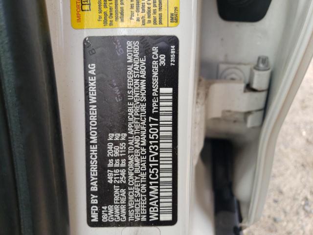 Photo 10 from auction – 2015 BMW X1 SDRIVE2 with VIN WBAVM1C51FV315017