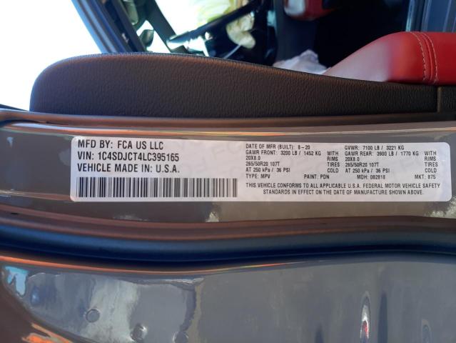 Photo 10 from auction – 2020 DODGE DURANGO R/ with VIN 1C4SDJCT4LC395165