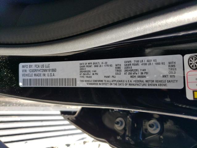 Photo 10 from auction – 2022 RAM 1500 LIMIT with VIN 1C6SRFHT2NN191860