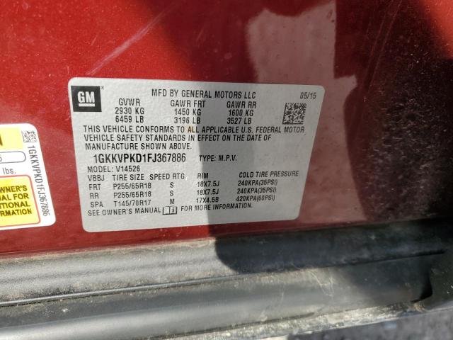 Photo 10 from auction – 2015 GMC ACADIA SLE with VIN 1GKKVPKD1FJ367886