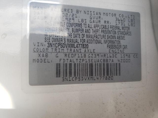 Photo 10 from auction – 2021 NISSAN KICKS SR with VIN 3N1CP5DVXML477820