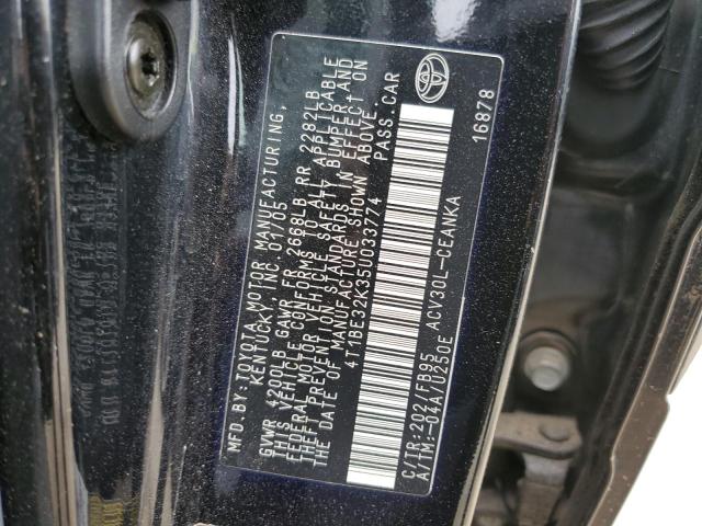 Photo 10 from auction – 2005 TOYOTA CAMRY LE with VIN 4T1BE32K35U033774