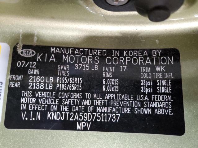 Photo 10 from auction – 2013 KIA SOUL with VIN KNDJT2A59D7511737