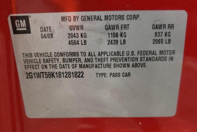 Photo 10 from auction – 2008 CHEVROLET IMPALA LT with VIN 2G1WT58K181281822