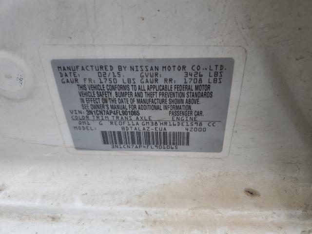 Photo 12 from auction – 2015 NISSAN VERSA S with VIN 3N1CN7AP4FL901065