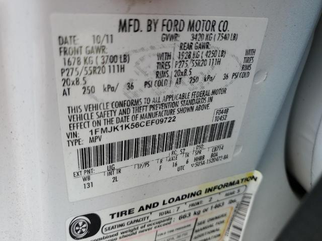 Фото 10 с аукциона – 2012 FORD EXPEDITION с VIN 1FMJK1K56CEF09722