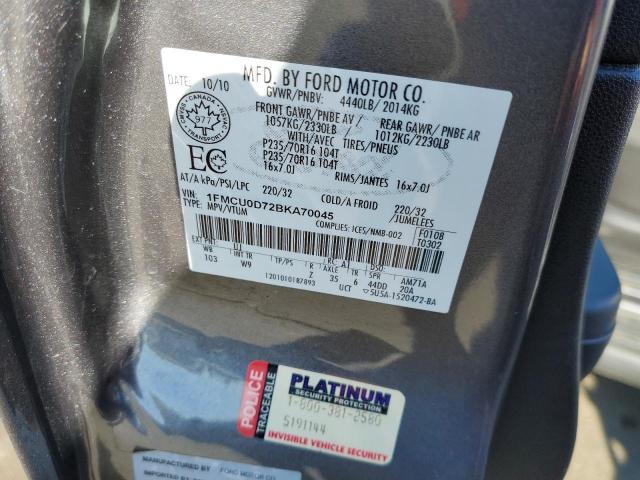 Photo 10 from auction – 2011 FORD ESCAPE XLT with VIN 1FMCU0D72BKA70045