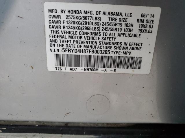 Photo 10 from auction – 2015 ACURA MDX ADVANC with VIN 5FRYD4H87FB003205