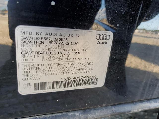 Photo 10 from auction – 2012 AUDI Q5 PREMIUM with VIN WA1DKAFP3CA094096