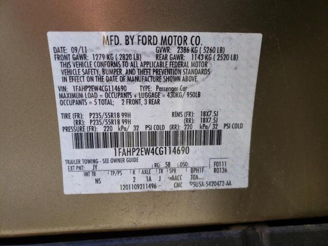 Photo 10 from auction – 2012 FORD TAURUS SEL with VIN 1FAHP2EW4CG114690