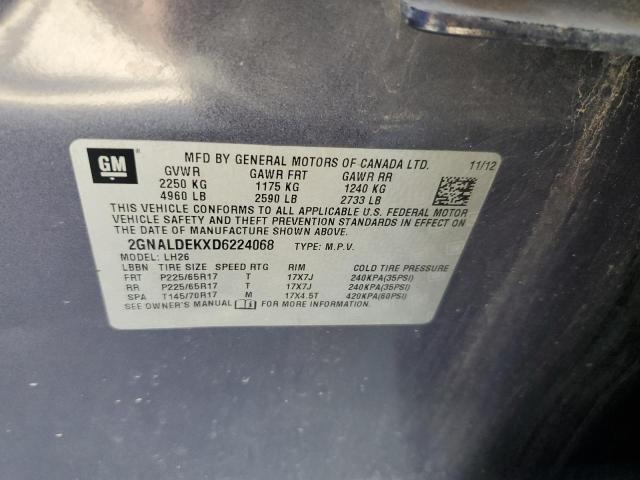 Photo 10 from auction – 2013 CHEVROLET EQUINOX LT with VIN 2GNALDEKXD6224068
