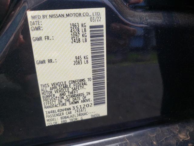 Photo 10 from auction – 2022 NISSAN ALTIMA SV with VIN 1N4BL4DV4NN351202