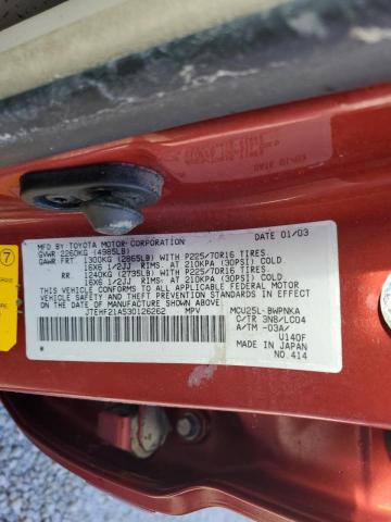 Photo 10 from auction – 2003 TOYOTA HIGHLANDER with VIN JTEHF21A530126262