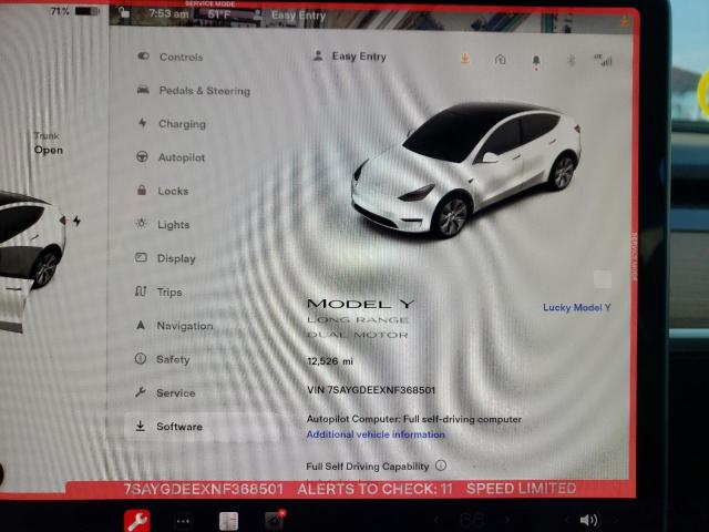 Photo 8 from auction – 2022 TESLA MODEL Y with VIN 7SAYGDEEXNF368501