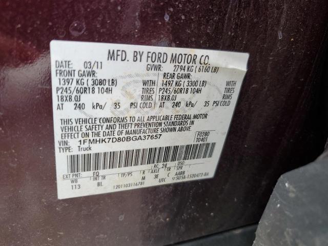 Photo 10 from auction – 2011 FORD EXPLORER X with VIN 1FMHK7D80BGA37657
