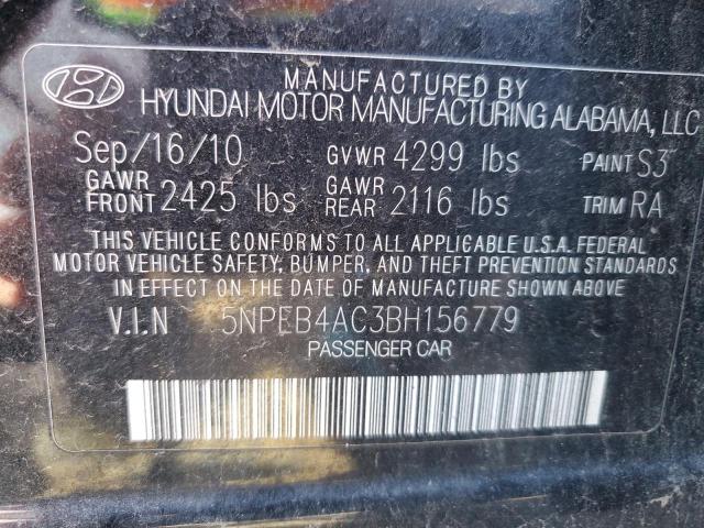 Photo 10 from auction – 2011 HYUNDAI SONATA GLS with VIN 5NPEB4AC3BH156779