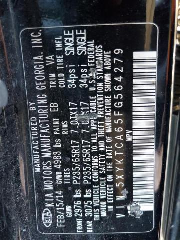 Photo 10 from auction – 2015 KIA SORENTO LX with VIN 5XYKTCA65FG564279