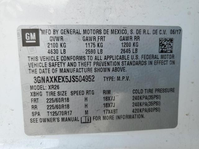 Photo 10 from auction – 2018 CHEVROLET EQUINOX LT with VIN 3GNAXKEX5JS504952