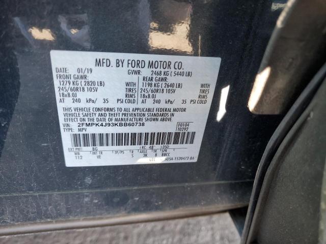 Photo 10 from auction – 2019 FORD EDGE SEL with VIN 2FMPK4J93KBB60738