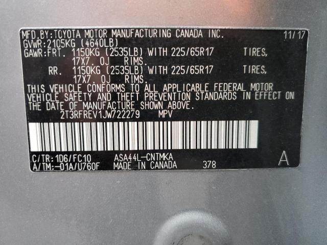 Photo 10 from auction – 2018 TOYOTA RAV4 ADVEN with VIN 2T3RFREV1JW722279
