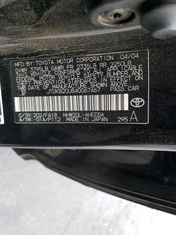 Photo 10 from auction – 2004 TOYOTA PRIUS with VIN JTDKB20U840067467