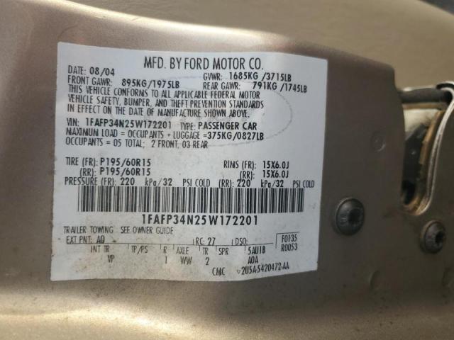 Photo 10 from auction – 2005 FORD FOCUS ZX4 with VIN 1FAFP34N25W172201